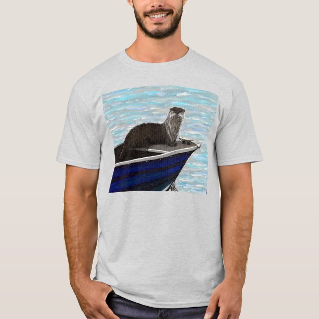 T-shirt Otter dans une peinture de bateau (Devant)
