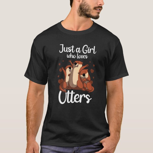 T-shirt Otter For Girls Women Sea Otter Animal (Devant)