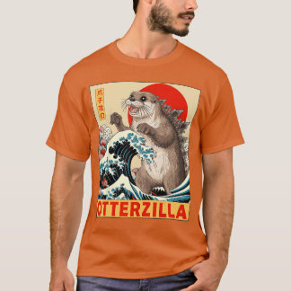T-shirt Otter Japanese Art Funny Otter Lover Gifts for Men