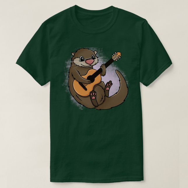 T-shirt Otter Jouer de la guitare (Design devant)