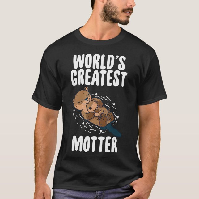 T-shirt Otter Maman Monde la plus grande fête des mères (Devant)