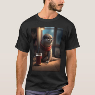 T-shirt Otter Nerd Otter Boire Café 1