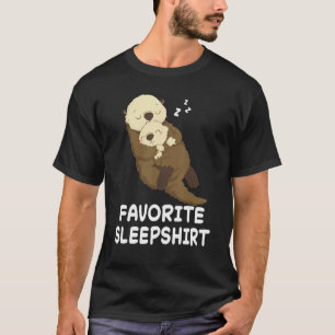 T-shirt Otter Otter Nap Dormir Pyjama Pyjama Nig