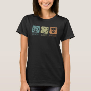 T-shirt Otter Peace Love Message positif Sea Otter Marin