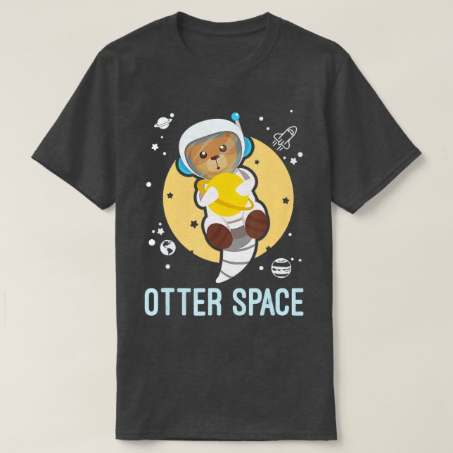 T-shirt Otter Space Funny Gag Galaxy avec Space Otter (Design devant)