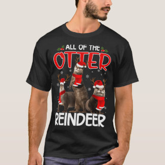 T-shirt Otters Renne Cerf Andouiller Drôle Noël Père Noël