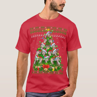 T-shirt Otters Xmas Lighting Tree Père Noël Otter Noël lai