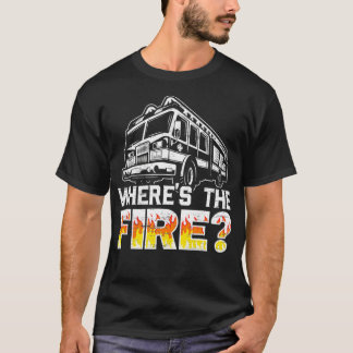 T-shirt Où est le pompier pompier de Camion Pompier R