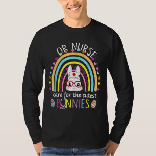 T-shirt Ou Infirmière Je M'Occupe De Bunnies Cutest Rainbo