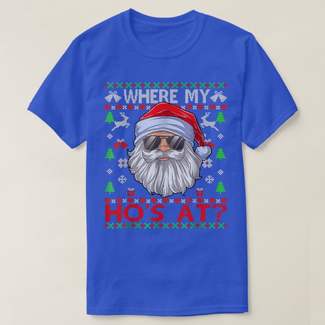 T-shirt Où J'Ai Les Mains Du Chandail De Noël  (Design devant)