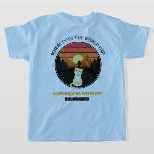 T-shirt Où le monde se termine Chat mignon Rétro Coucher