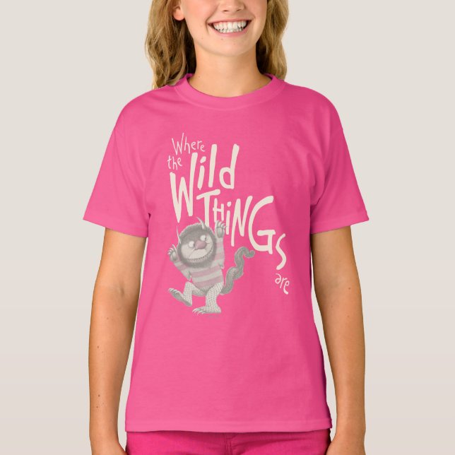 T-shirt Où les choses sauvages sont citées - rose (Devant)