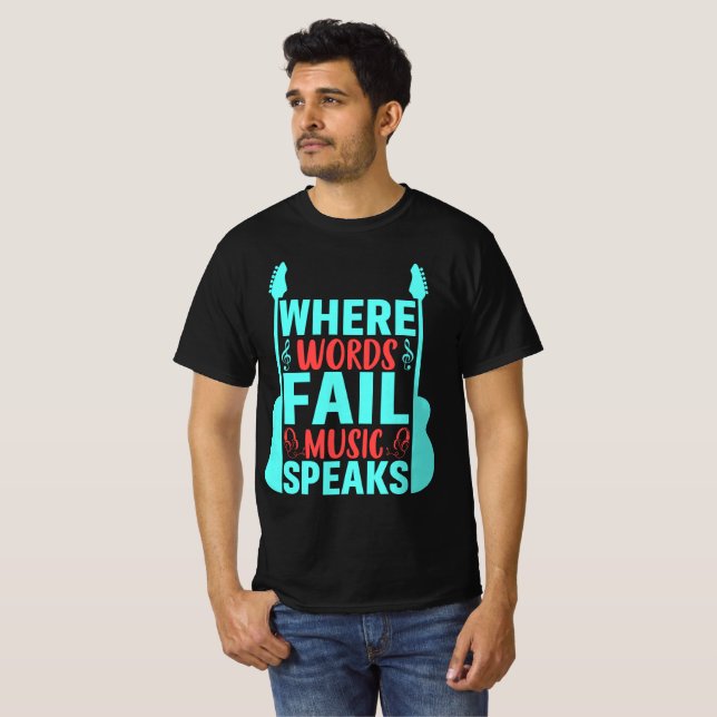 T-shirt Où les mots ne parlent pas musique (Devant entier)