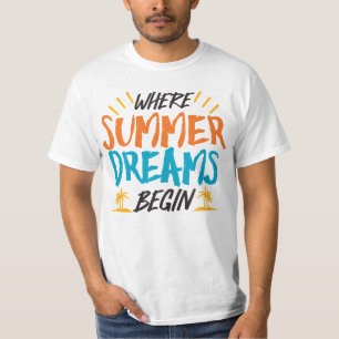 T-shirt Où les rêves d'été commencent le paradis tropical
