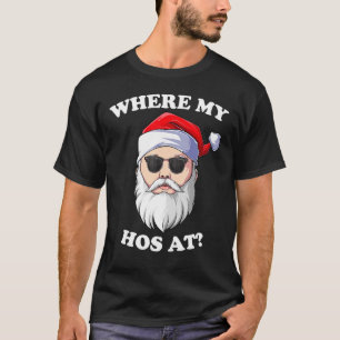 T-shirt Où Mes Hôtes À Noël Père Noël Humour Adulte Amusan
