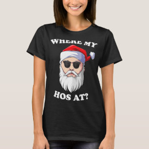 T-shirt Où Mes Hôtes À Noël Père Noël Humour Adulte Amusan