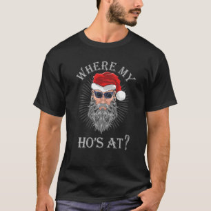 T-shirt Où Mes Hôtes À Noël Père Noël Humour Adulte Amusan