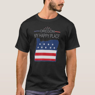 T-shirt OU Oregon My Happy Place USA États-Unis Carte du d