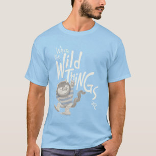 T-shirt Où sont les bêtes sauvages Citation - Bleu