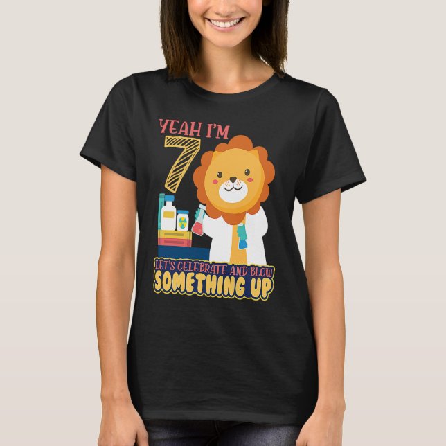 T-shirt Ouais Im 7 Fêtons Et Souffle Science Anniversaire (Devant)