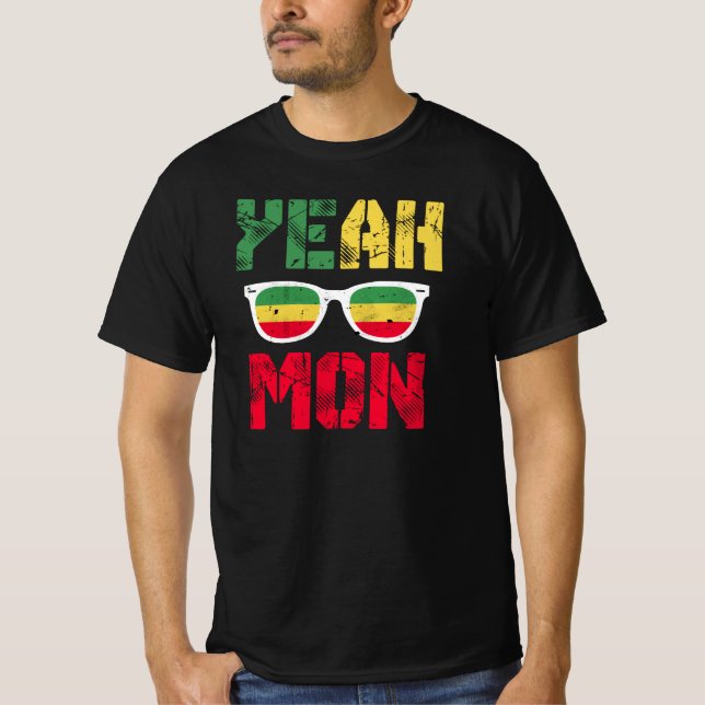 T-shirt Ouais Mon Jamaïcain Vacances Jamaïque Reggae Rasta (Devant)
