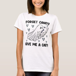 T-shirt Oublie les bonbons, donne-moi un chat Halloween
