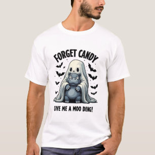 T-shirt Oubliez Candy Donnez-Moi Moo Deng Halloween Ghost