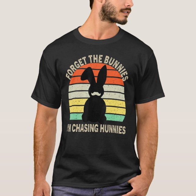 T-shirt Oubliez les lapins que je chasse les lapins Amusan (Devant)