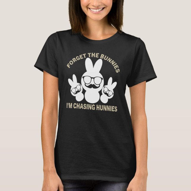 T-shirt Oubliez les lapins que je chasse les lapins Amusan (Devant)