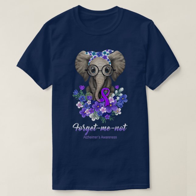 T-shirt Oubliez-moi pas Alzheimer Sensibilisation Fleur d' (Design devant)