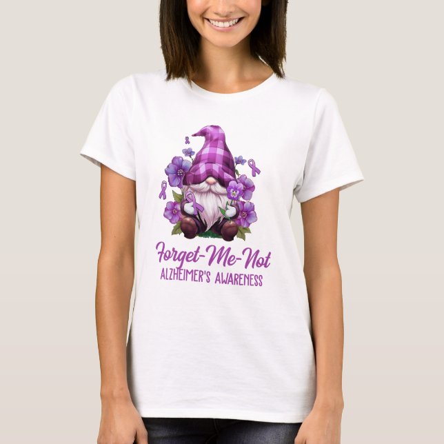 T-shirt Oubliez-moi pas pourpre Alzheimer de sensibilisati (Devant)