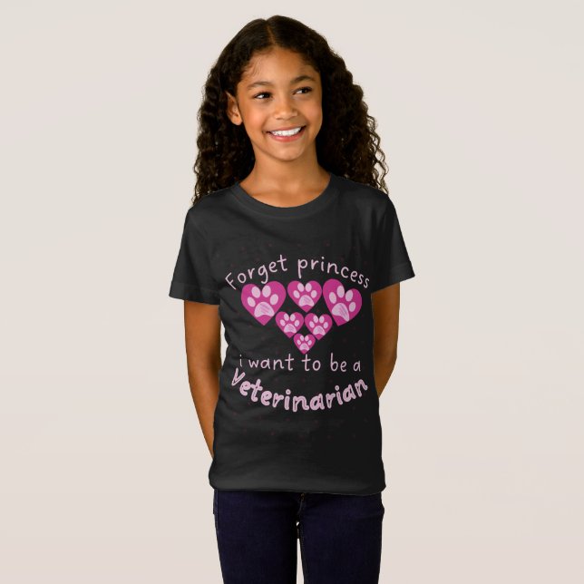 T-Shirt Oubliez Princesse Je Veux Être Vétérinaire (Devant entier)