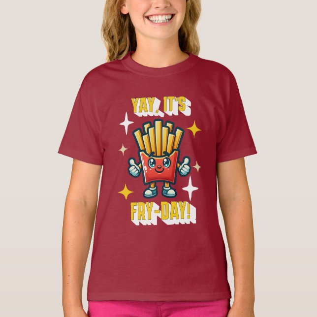 T-shirt Oui, c'est Fry-Day ! Funny Kawaii French Fries (Devant)
