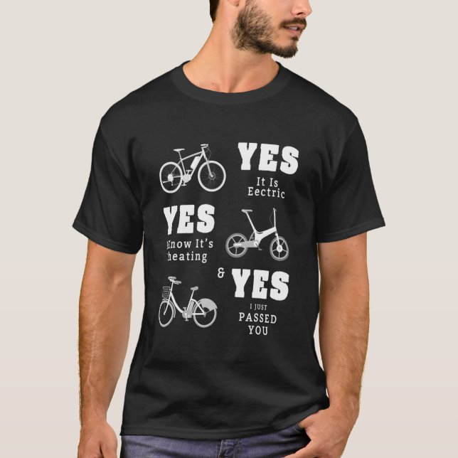 T-shirt Oui C'Est Une Idée Électrique De Vélo Pour Les Ner (Devant)