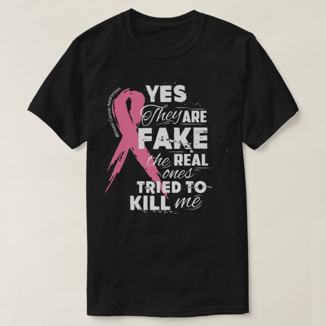 T-shirt Oui elles sont fausses les vraies ont essayé de me (Design devant)