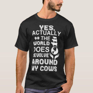T-shirt Oui en fait le monde tourne autour de mes vaches