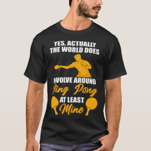 T-shirt oui, en fait, le monde tourne table de ping-pong