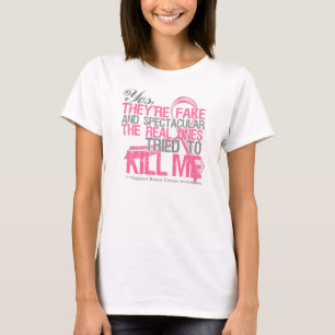 T-shirt Oui faux et spectaculaire - Cancer du sein