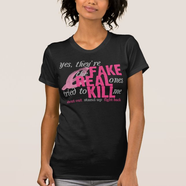T-shirt Oui, ils sont faux, le vrai essayé pour me tuer (Devant)