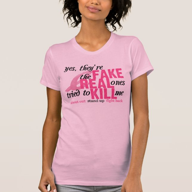 T-shirt Oui, ils sont faux, le vrai essayé pour me tuer (Devant)