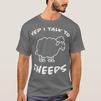 T-shirt Oui, Je Parle À Sheeps Conception Moutons Agricult