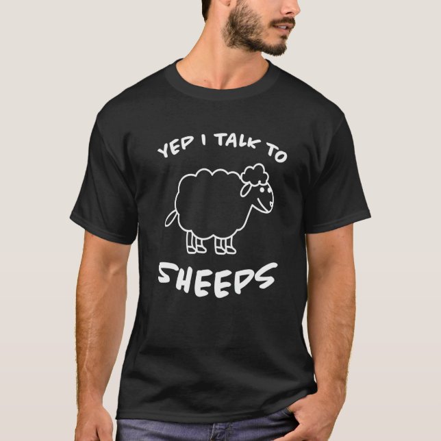T-shirt Oui Je Parle Aux Moutons Moutons Agriculteurs Mout (Devant)