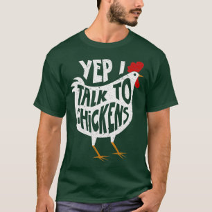 T-shirt Oui, Je Parle Aux Poulets Mignons Bouffées De Poul