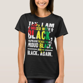 T-shirt Oui.Je.Suis Mélangé Avec Noir.Noir.Histoire.Mois