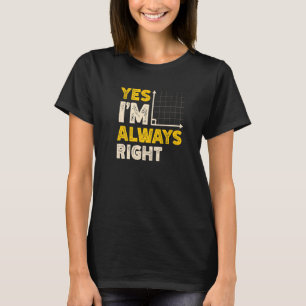T-shirt Oui Je suis toujours droite Math Enseignant Mathém