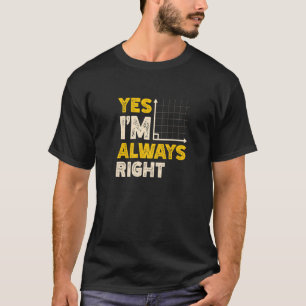 T-shirt Oui Je suis toujours droite Math Enseignant Mathém