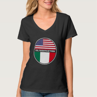 T-shirt Oui Je Suis Tous Les Deux Drapeau Usa Mexique
