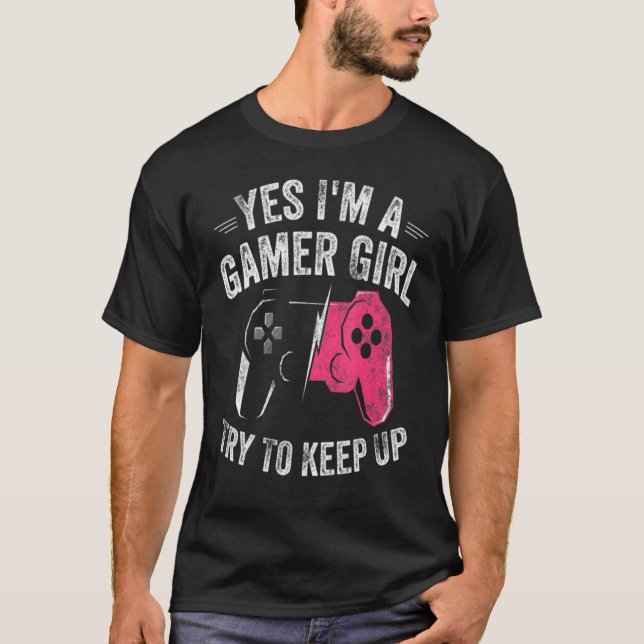 T-shirt Oui, je suis une gamer contrôleur de gamer vidéo (Devant)