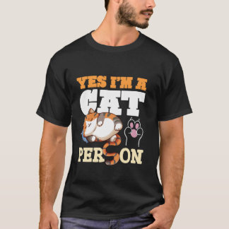 T-shirt Oui je suis une personne chat Vibes Féminin Mignon