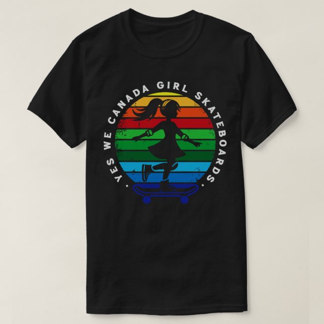 T-shirt Oui Nous Canada Girl Skateboard (Design devant)
